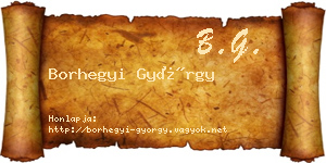 Borhegyi György névjegykártya